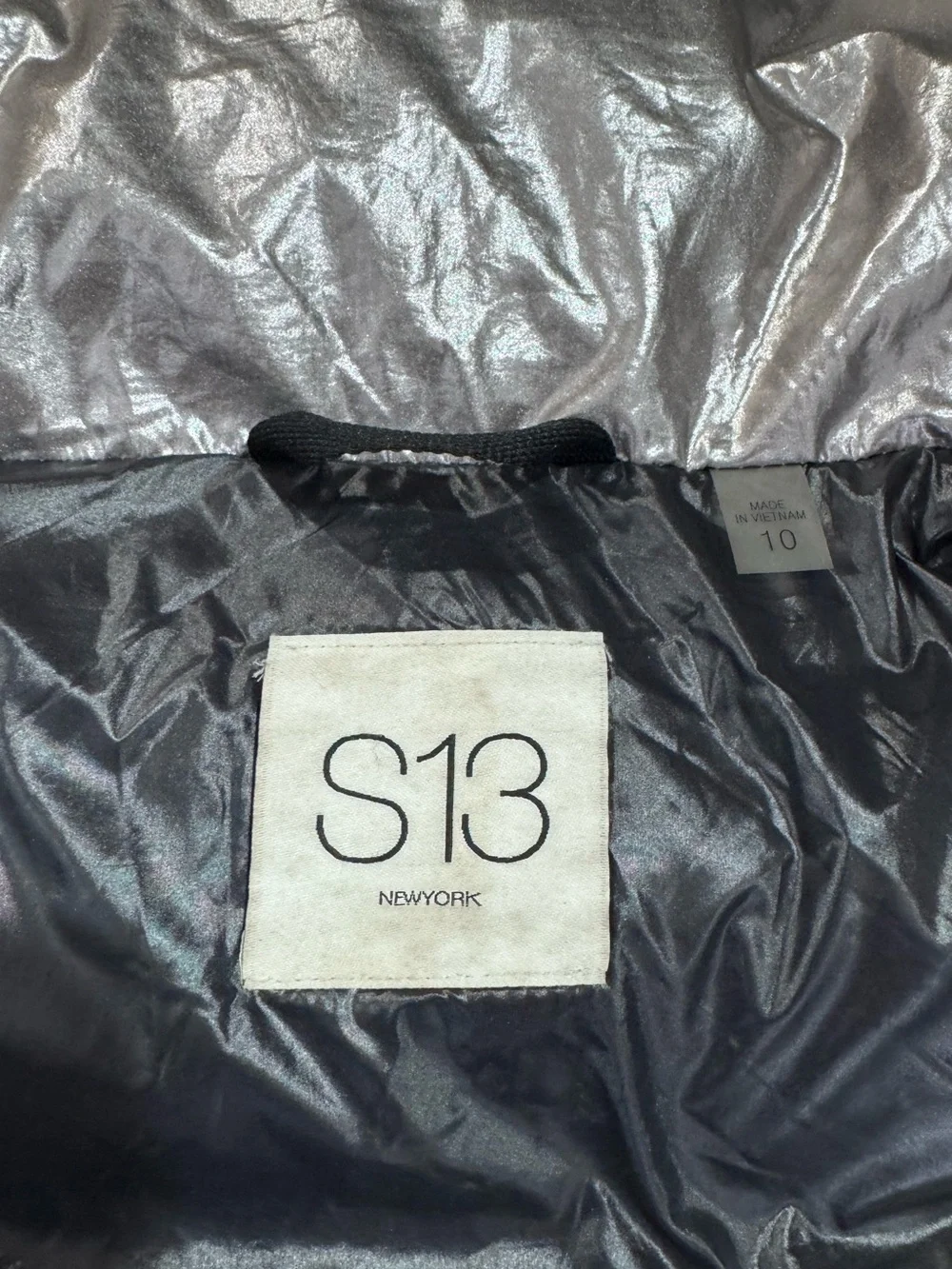 SAM.‎ New York Metallic Gunmetal Puffer Jacket Girl's Size 10